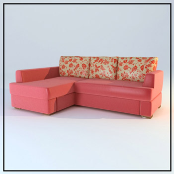 Pink warm cloth art sofa soft 3D models