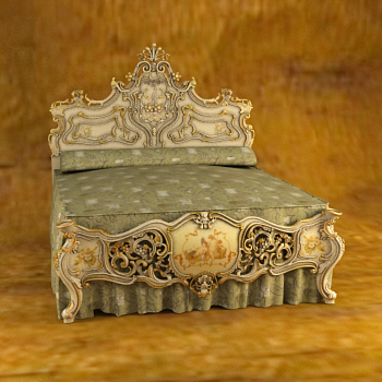 European luxury woodcarving bed 3D models