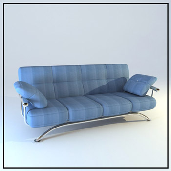 Blue fashion people sofa 3D models