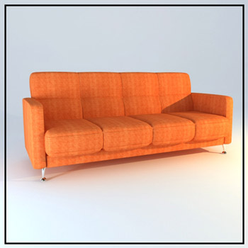 Orange multiplayer cloth art sofa 3D models