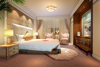 Modern luxury spacious bedroom