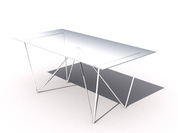 European style white glass personalized long table