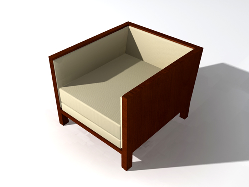 Solid wood outer frame cloth art sofa 3D models