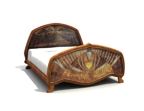 Butterfly wooden sculpture art bed 3D models