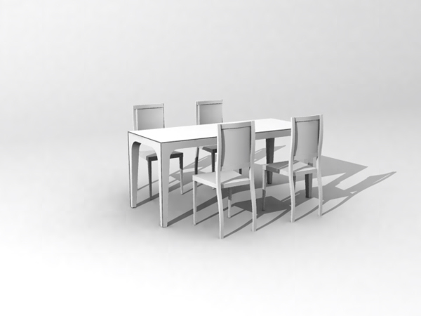 European-style combination of white tables and chairs