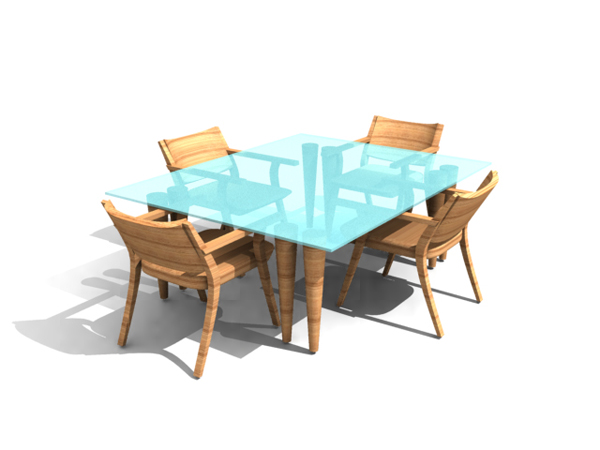 Combination of Chinese wooden rectangular tables and chairs