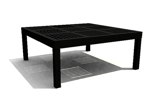 Black wood arts square table 3D models