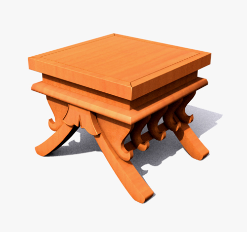 Square real wood DiaoYi tea table 3D models