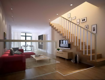 Duplex simple warm living room