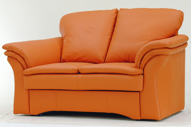 Orange two-men cloth art soft sofa 3D models