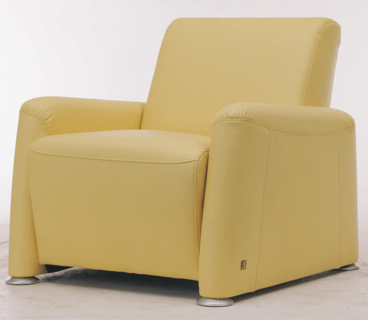 Widened soft yellow fabric sofa single 3D model (including materials)