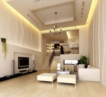 White duplex structure apartment living room