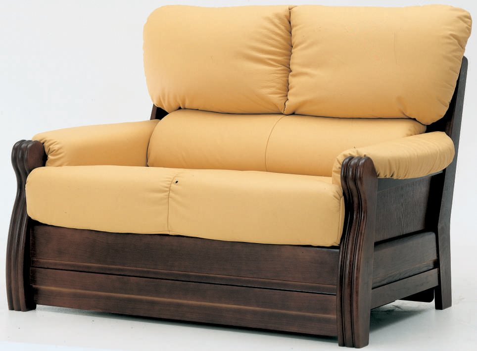 Yellow cloth art sofa wood bottom double soft 3D models (including material)