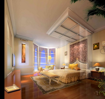 European style cozy villa bedroom