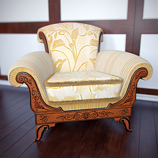 European luxury single sofa chair 3D Model