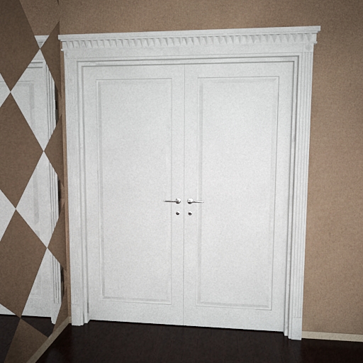 White double-layer door 3D models