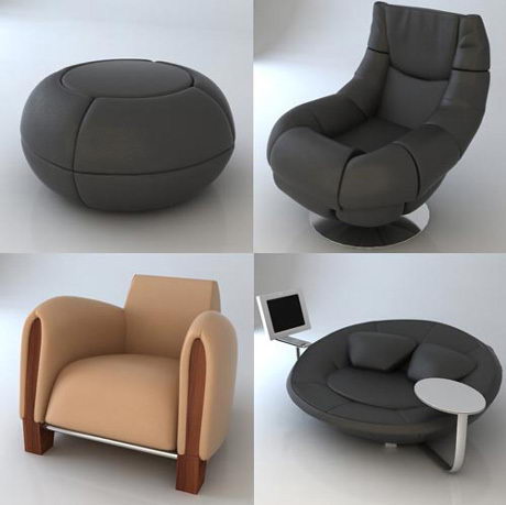 Contracted personality sofa chair 3D models
