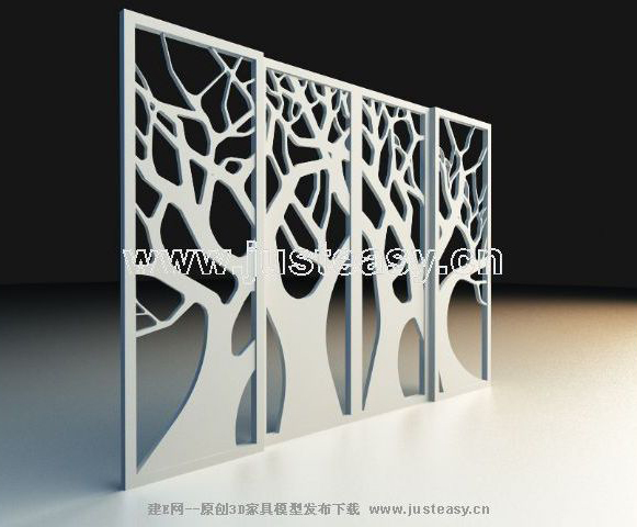 Modern abstract series screen 3D model (including materials)