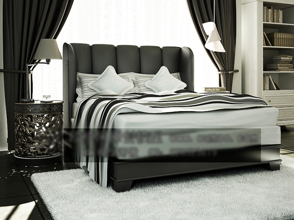 European-style boutique bed together 3D models (including materials)