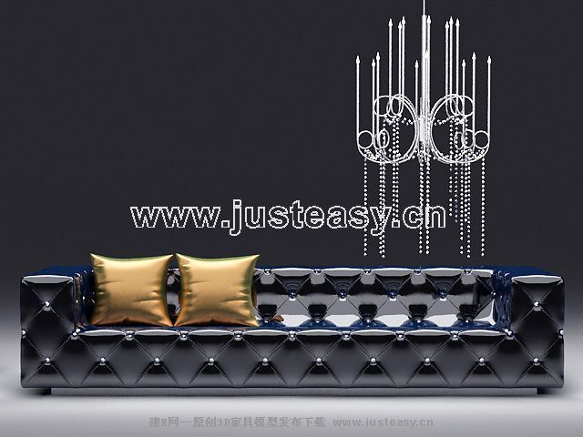 Shining over the sofa 3D Model of Gothic style (including materials)