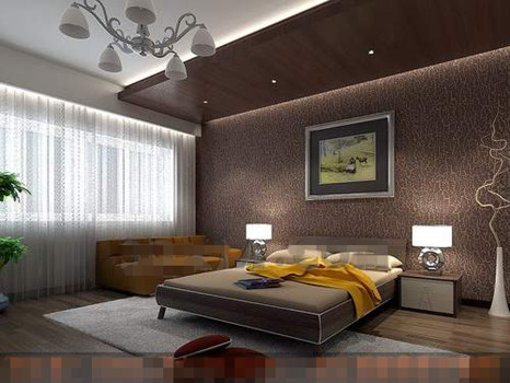 Brown theme simple bedroom