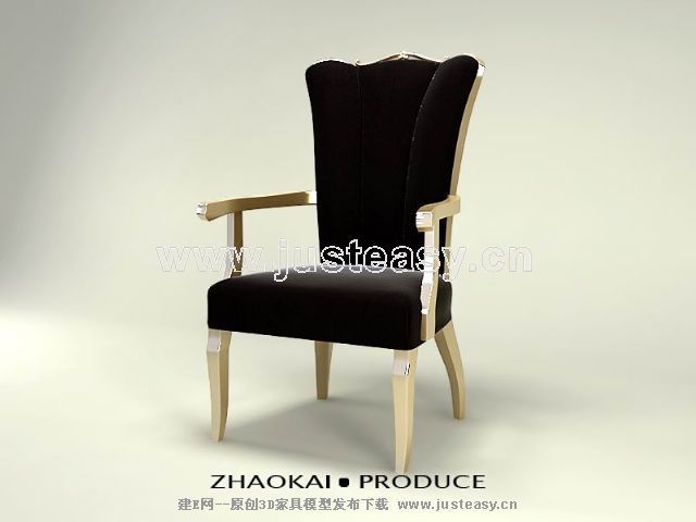 Black Gold single chair 3D model (including materials)