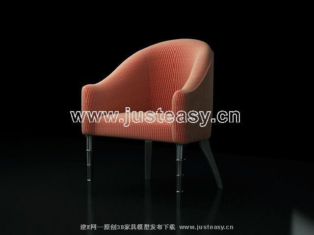 Pink sofa 3D model (including materials)