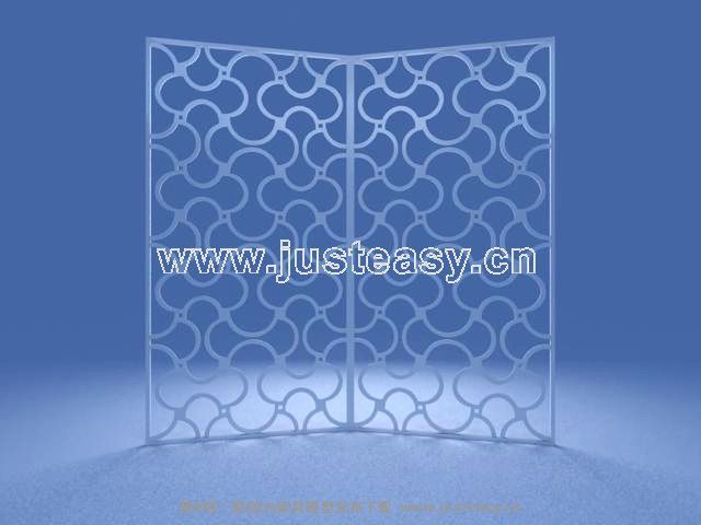 Iron screen 3D model of stylish furnishings