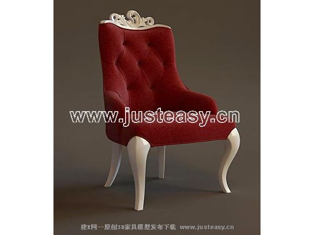 Mellow red chair 3D model (including materials)