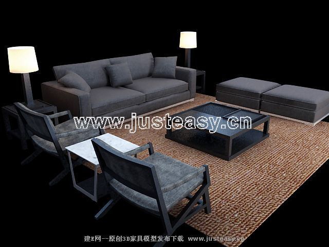 Simple combination of classical European-style black sofa
