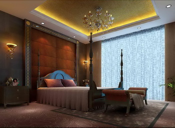 European luxury bedroom scene model