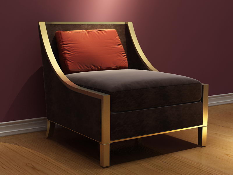 Leisure gray sofa 3D model (including materials)