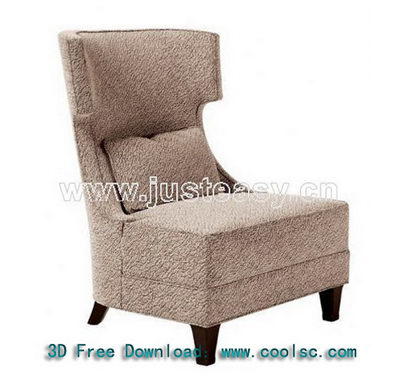 Gray high back sofa 3D model (including materials)