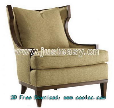 Neo-classical gray sofa 3D model (including materials)