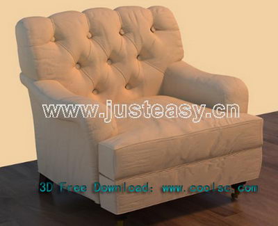 Modern retro sofa 3D model (including materials)