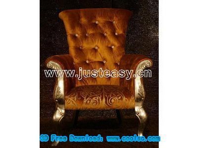Luxury silk sofa 3D model (including materials)