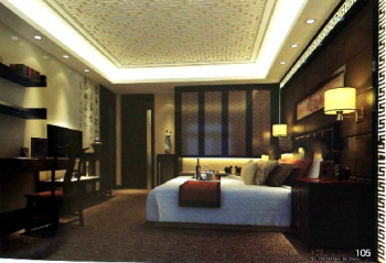Dim classical Chinese bedroom model