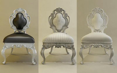 European luxury chair 3D Model
