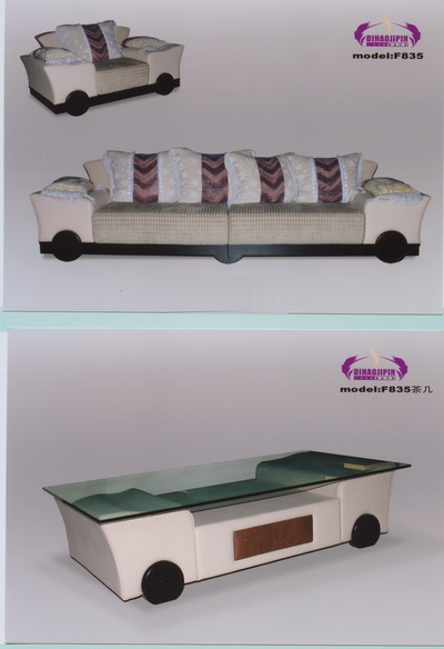 Sofa and coffee table refined 3D model of business