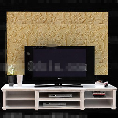 Modern white double layer TV cabinet