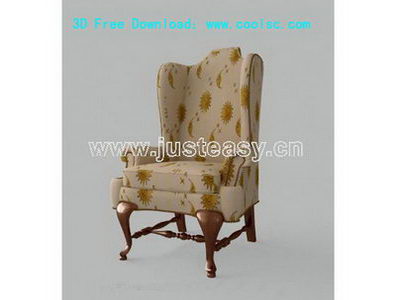 European luxury chair 3D model (including materials)
