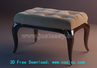 3D Model of sofa stool (including materials)