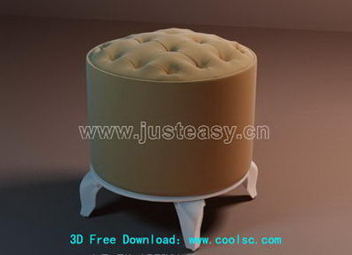 Fashion soft stool 3D model (including materials)