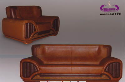 Brown sofa 3D model over the boss
