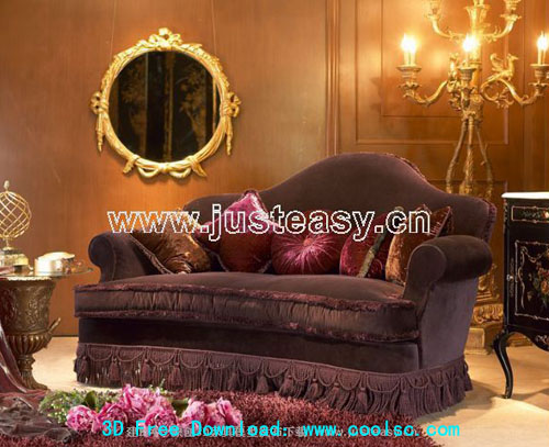 Luxury classic sofa 3D model (including materials)