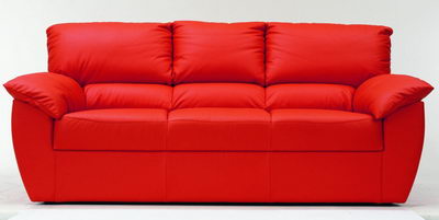Red modern leather fabric sofa
