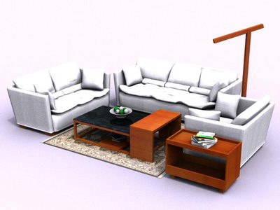White sofa in living room
