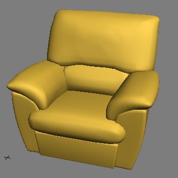 Yellow single sofa 3D model