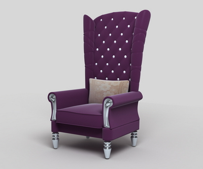 Purple high-back sofa 3D Model