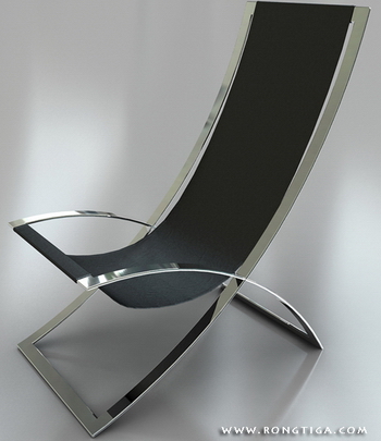 Simple model of two stainless steel chair